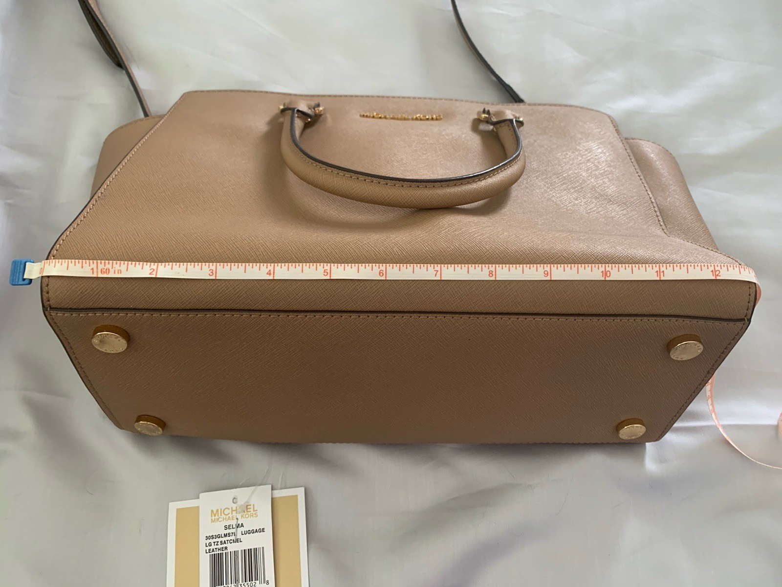 NWT Michael Kors Selma Large Saffiano Leather Handbag Satchel Luggage Brown