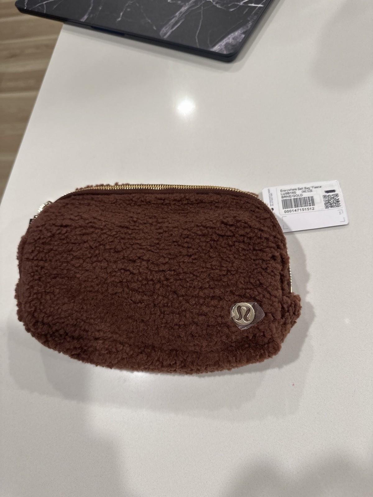 Lululemon Everywhere Belt Bag Fleece Brown Gold Hardware NWT One Size