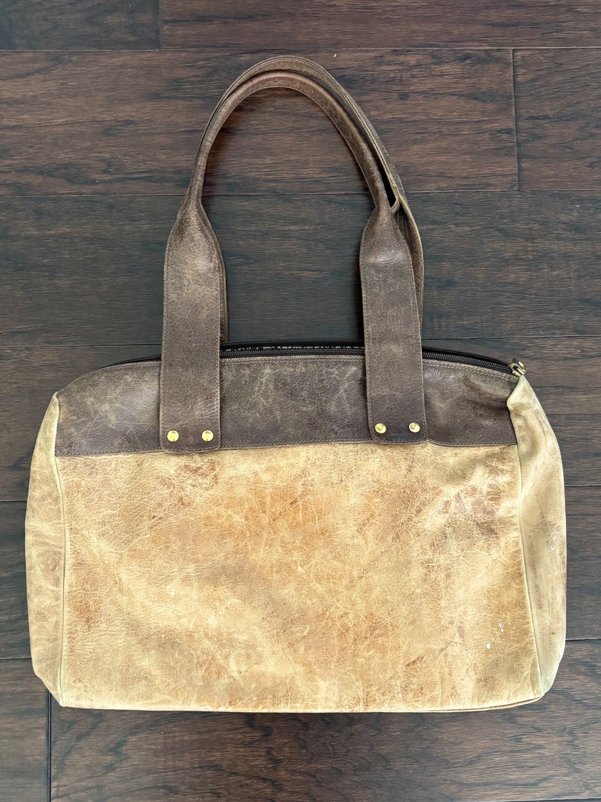 Miss Mak Tan and Brown Marbled Leather Purse, Vintage 2000s Handbag
