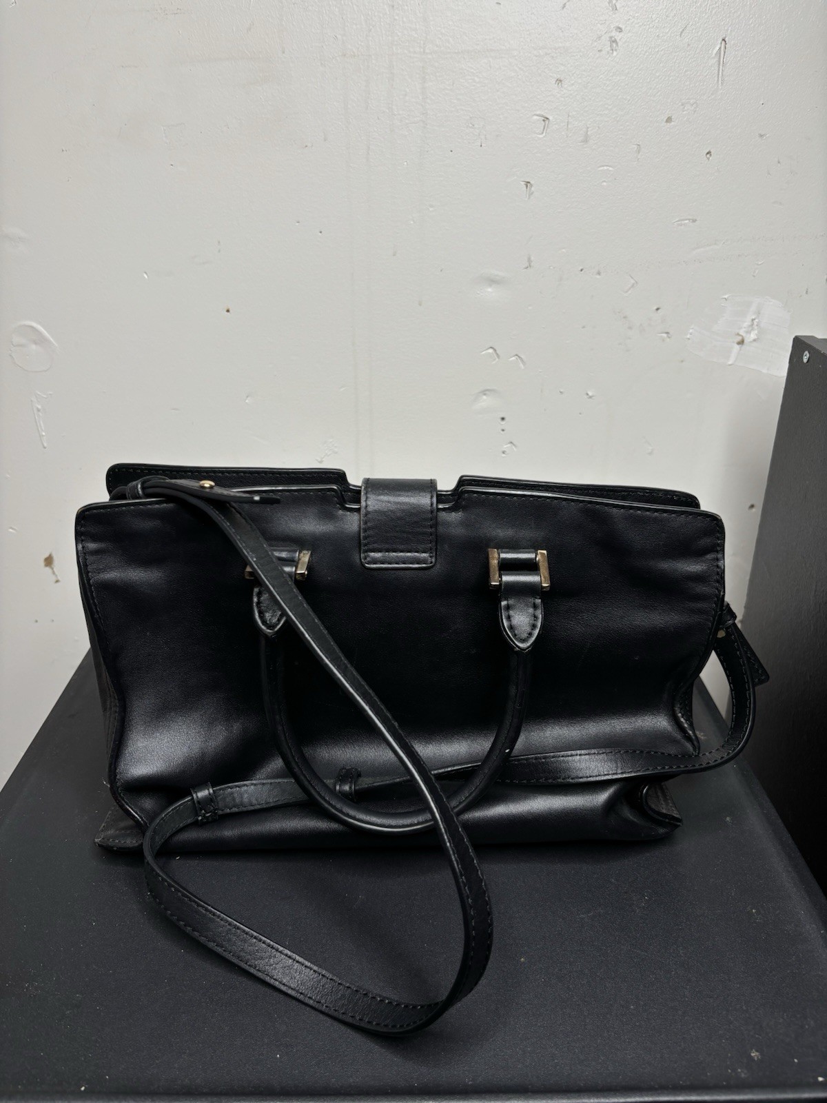 YSL Saint Laurent Cabas Chyc Petit Cabas 2Way Handbag Black Leather Shoulder Bag