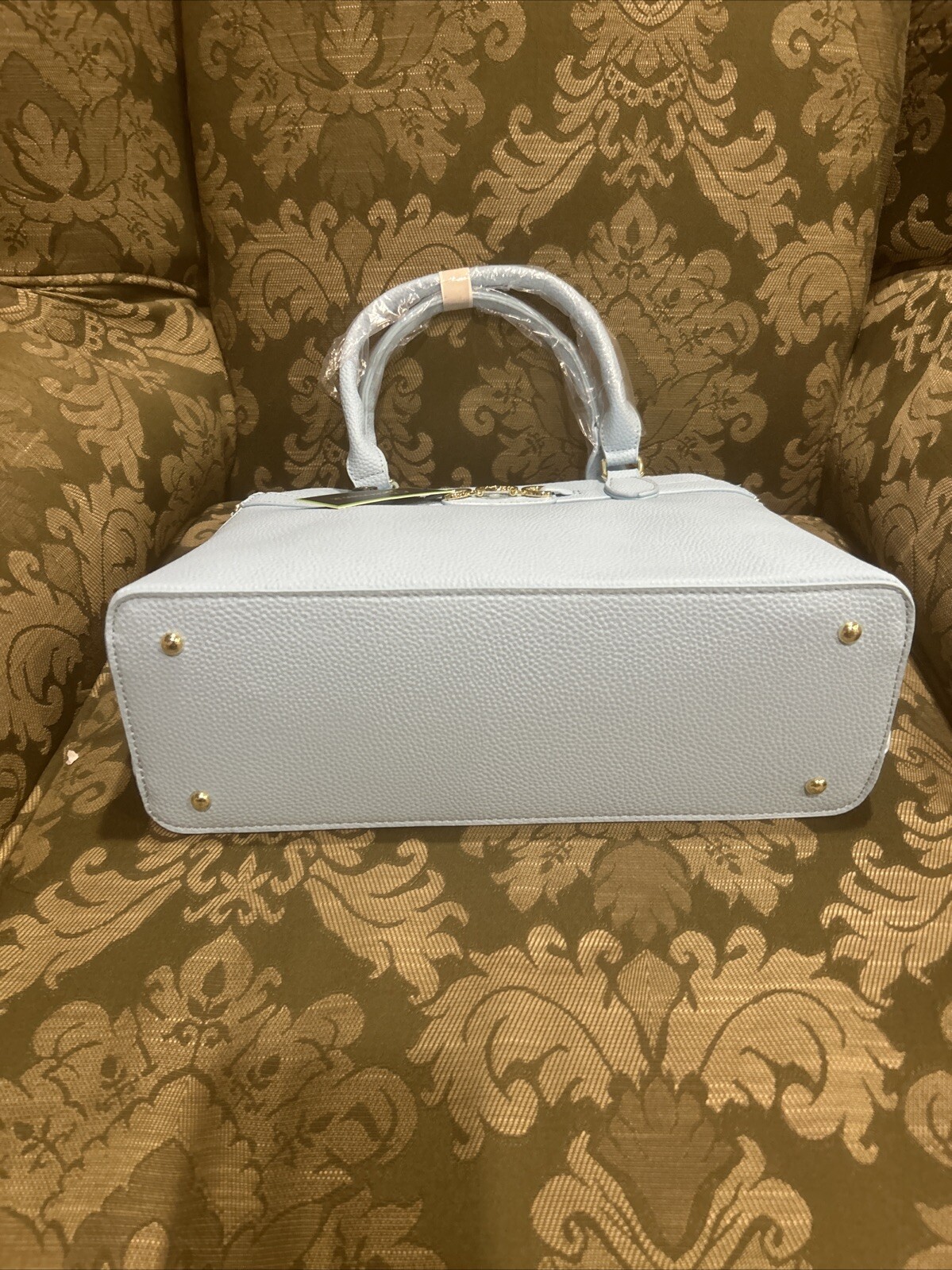 Womens C. Wonder Adult Naomi Caviar Texture Satchel Bag Blue Topaz NEW