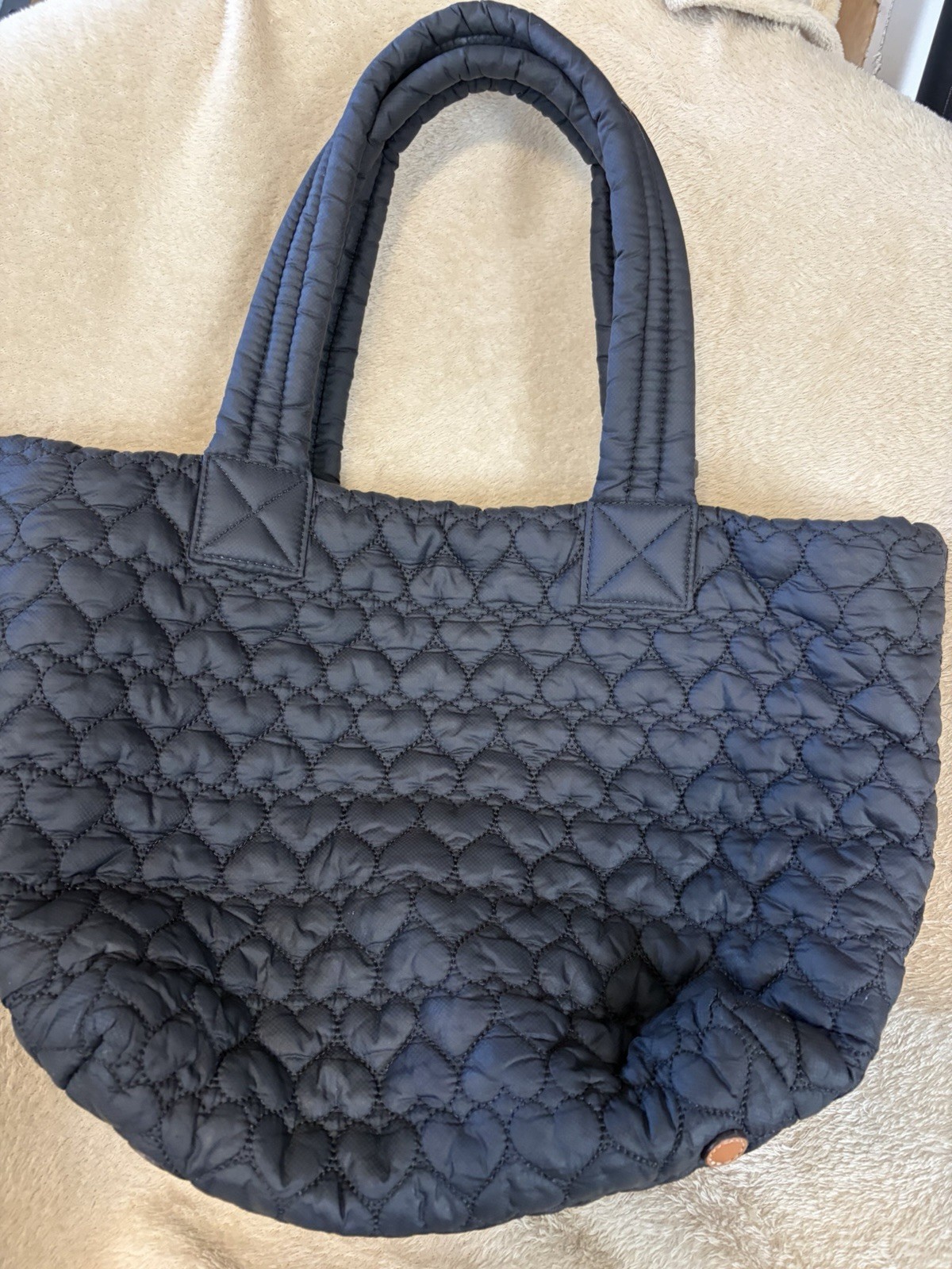 Brighton Black Large Quilted Tote Bag Heart to Heart Collection