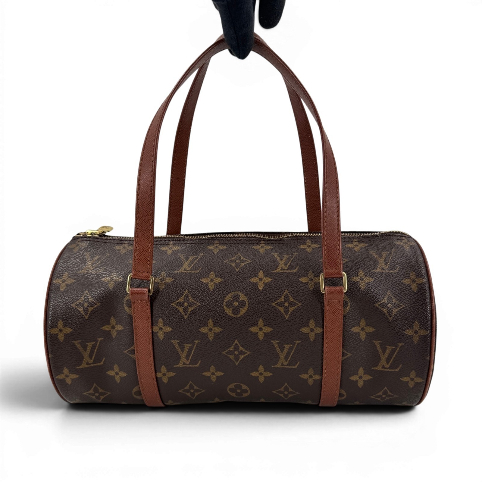 LOUIS VUITTON Papillon 30 Monogram Canvas Brown Vintage Cylinder Handbag M51385