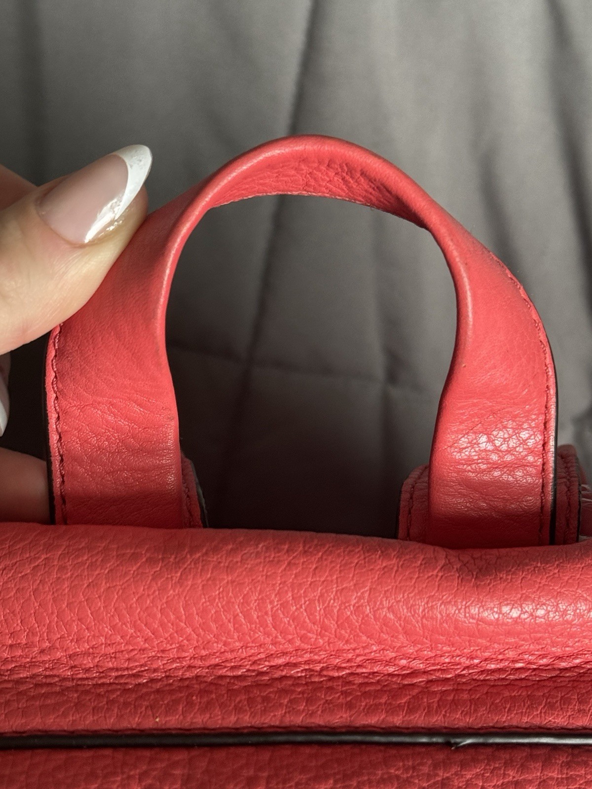 Michael Kors Jet Set Large Leather Backpack Watermelon Pebbled Leather EUC