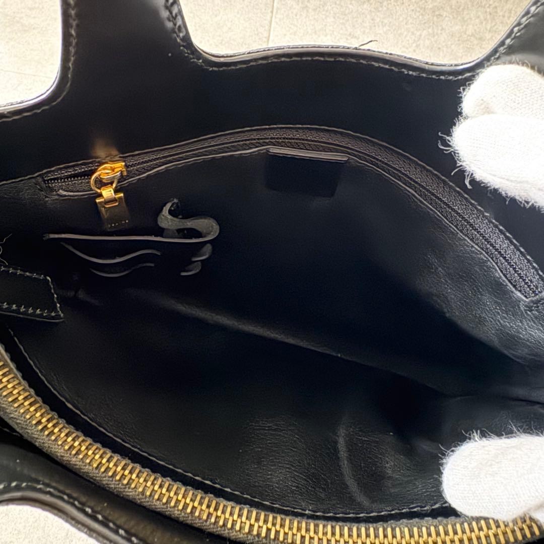 CELINE Pre-Owned Black Macadam Handbag Dark Brown All Over Pattern Pvc