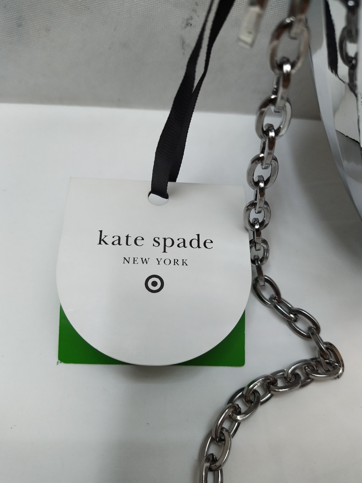 Kate Spade New York Disco Silver Heart Chain Strap Crossbody Bag – NWT