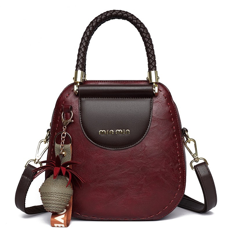 Textiles Light Luxury Soft Leather Vintage Pineapple Handbag Free Shipping
