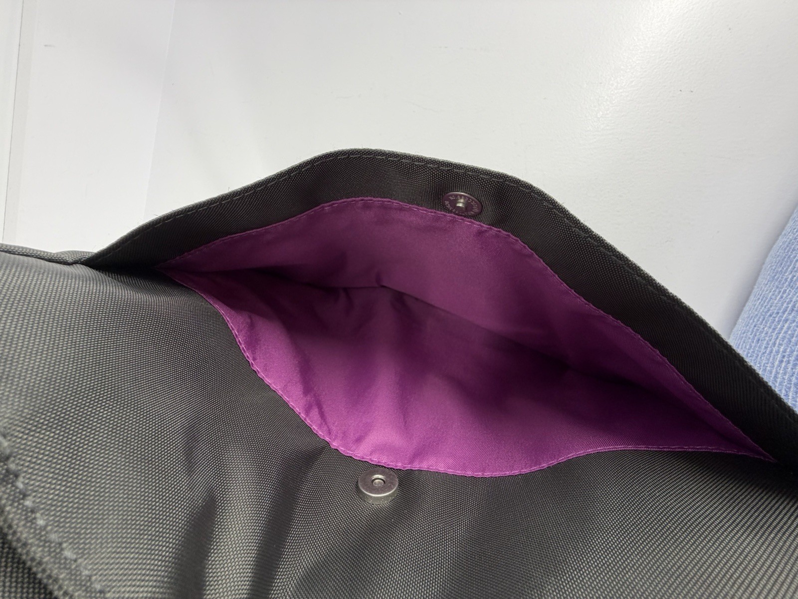 Baggallini Gray Polyester Crossbody Shoulder Bag With Purple Lining