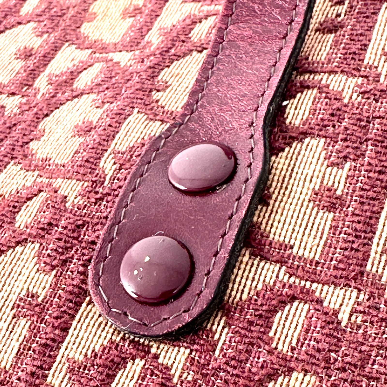 Christian Dior Vintage Trotter Handbag Bordeaux Red