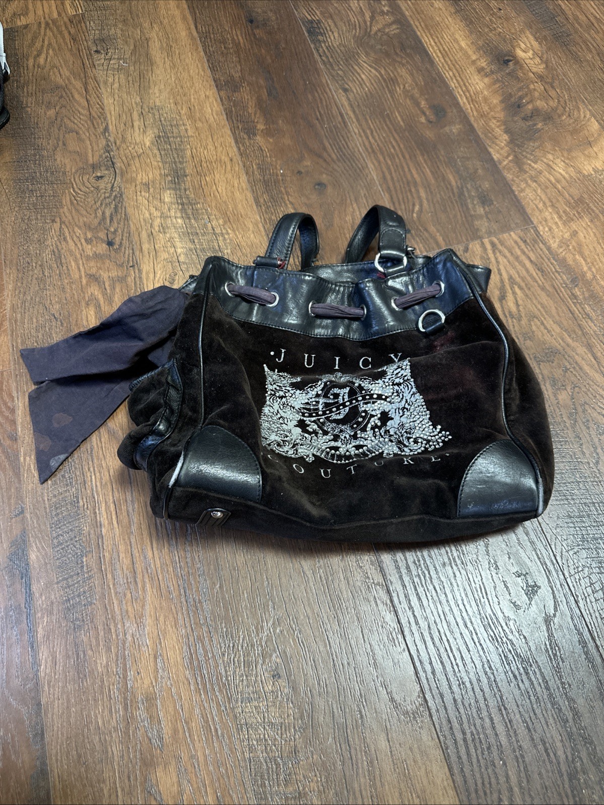Vintage Juicy Couture Purse Tote Bag Velour Scottie Daydreamer *SEE PHOTOS*