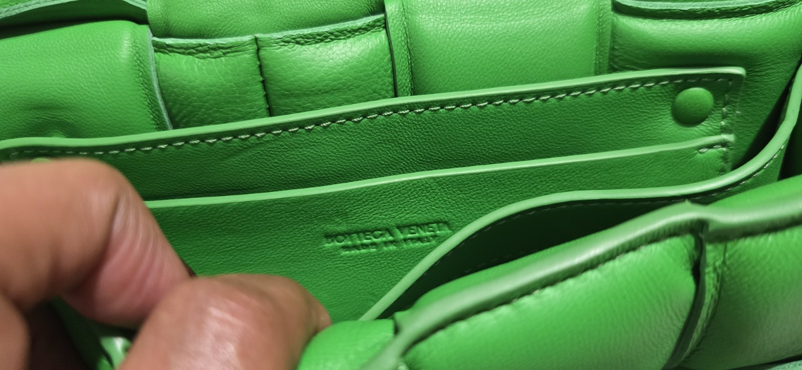 Bottega Veneta Green Quilted Cassette Crossbody Bag Small Gold Hardware