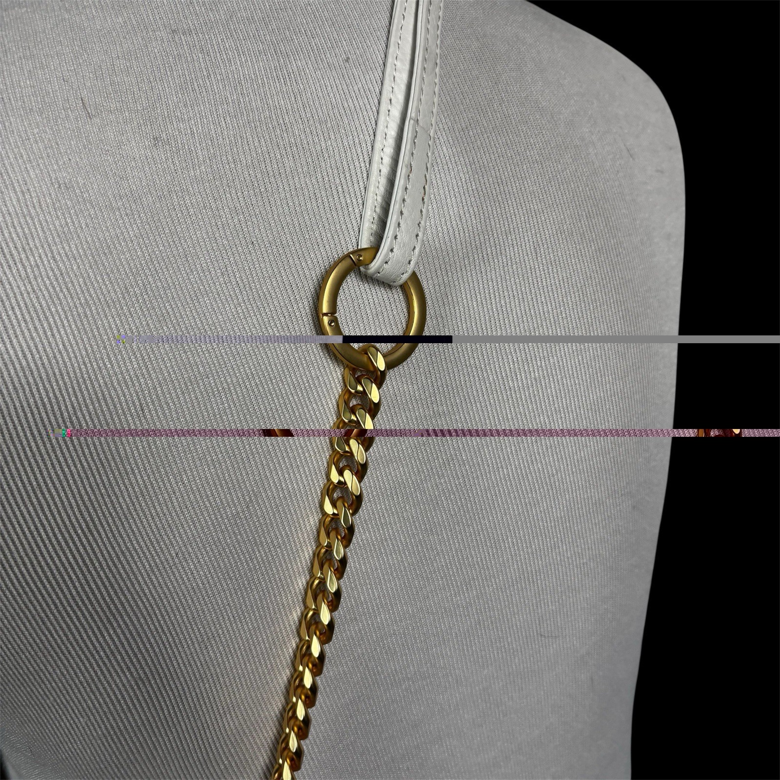 Hammitt Roger Clutch In Marshmallow Snake Leather Crossbody Studded White