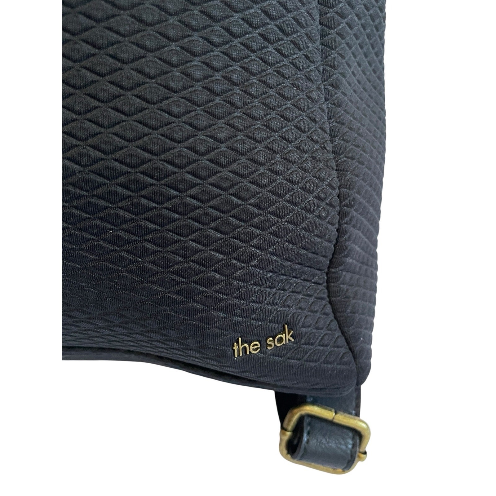 The Sak Black Textured Knit Backpack Women’s Zipper Accent Zipper Closure Large