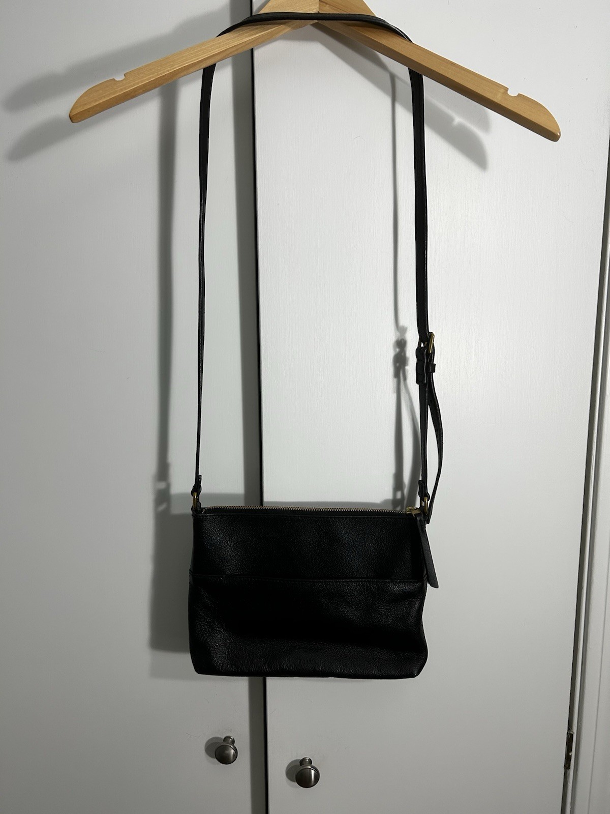 Women’s Fossil Fiona Small Crossbody Bag Purse Black Leather