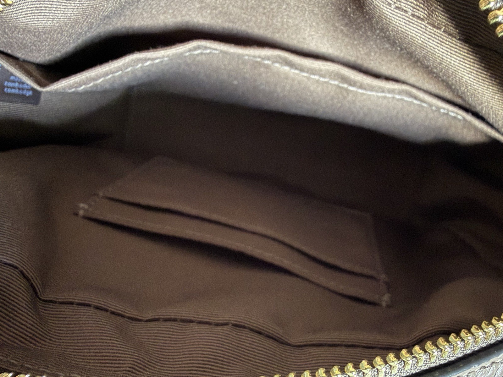 Coach Brown Pebbled Mini Jamie Zip-Top Crossbody Bag