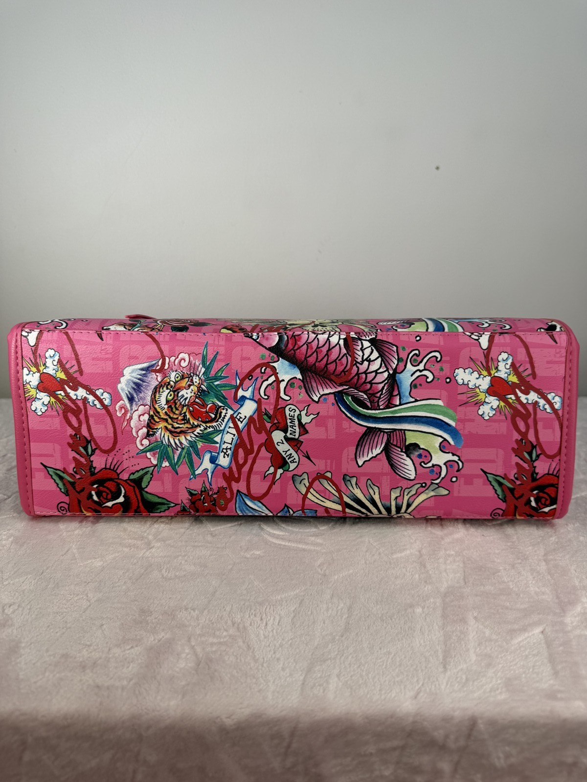 Ed Hardy Love Kills Slowly denim tote bag
