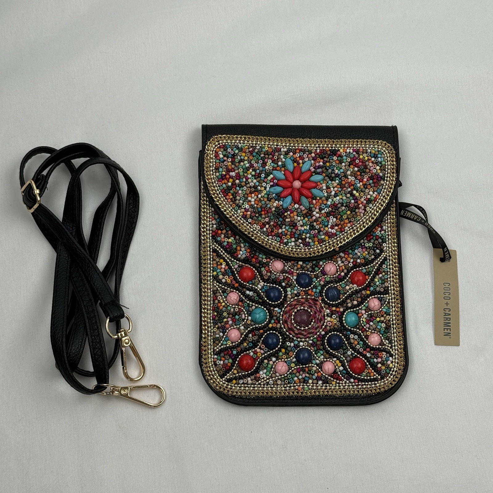 Coco + Carmen Beaded Crossbody Bag Phone Purse New