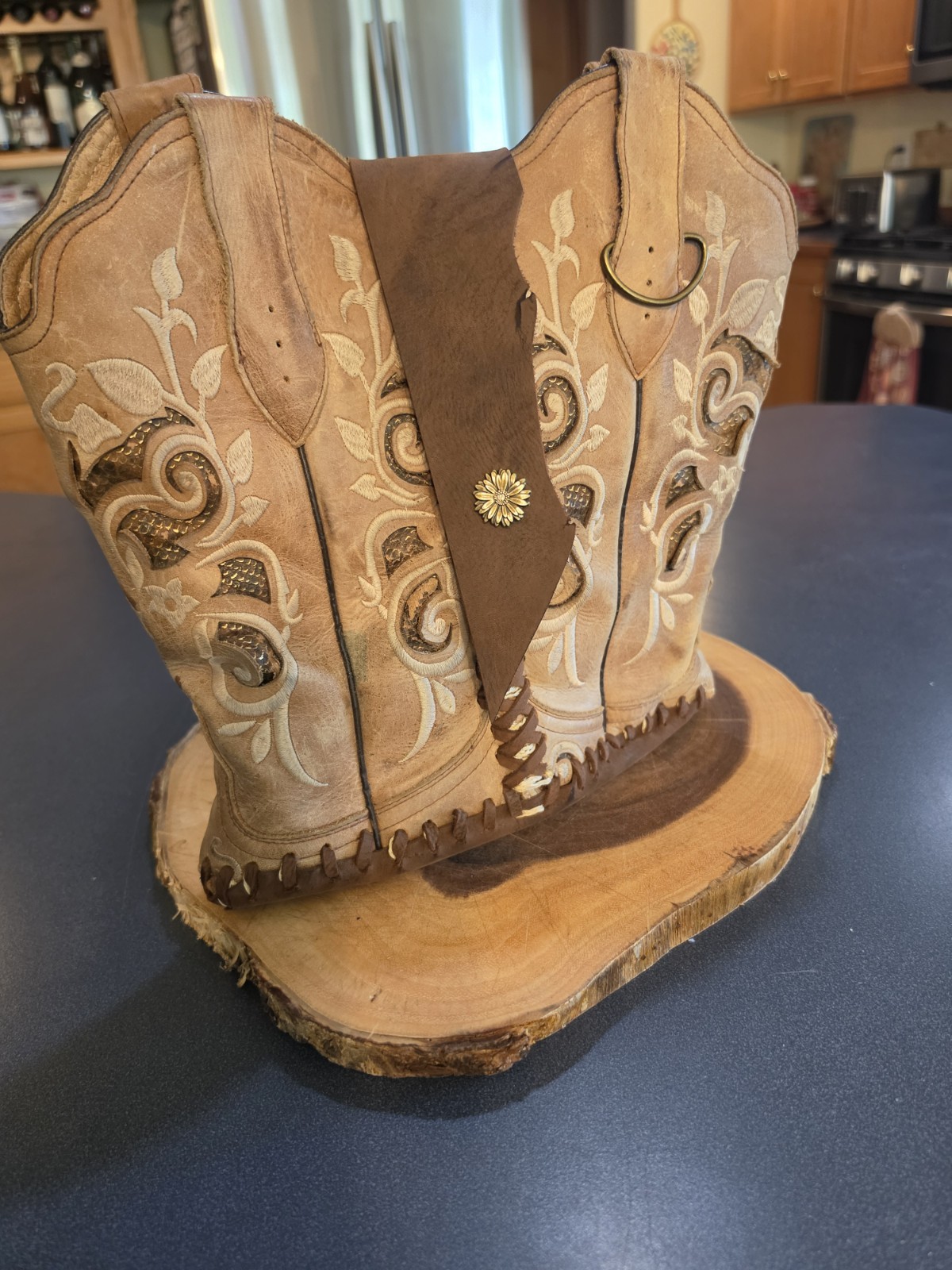 Hand Crafted Cowboy Boot Purse / Bag. Customisable Design, And Shoulder Strap.