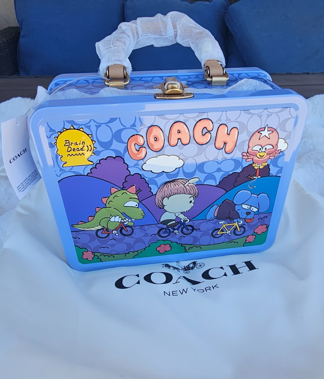 Coach Brain Dead Souvenir Box Crossbody Brass/Purple Multi CES92 NWT