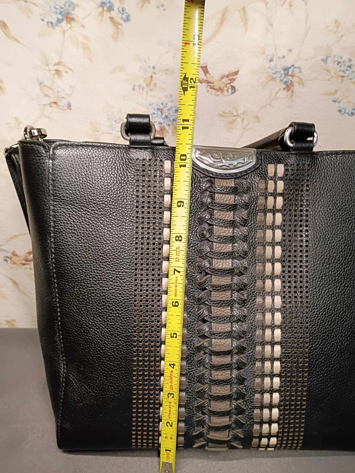 BRIGHTON Daniela Andalusia Collection Black Tote Bag removable strap