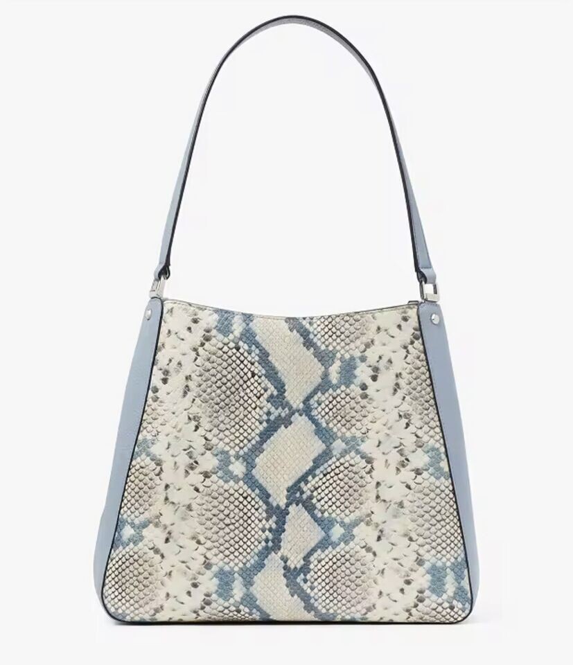 Kate Spade Leila Snake Embossed Medium Triple Compartment Shoulder Purse