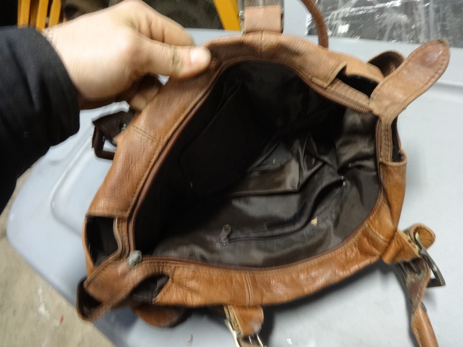 Brown Leather Handbag Shoulder bag Purse Unknown Brand