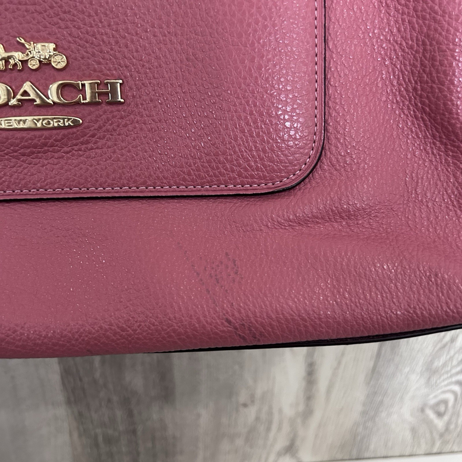 Coach Leather Emma Satchel Pink Handbag Purse Glam Barbie Luxury Purse