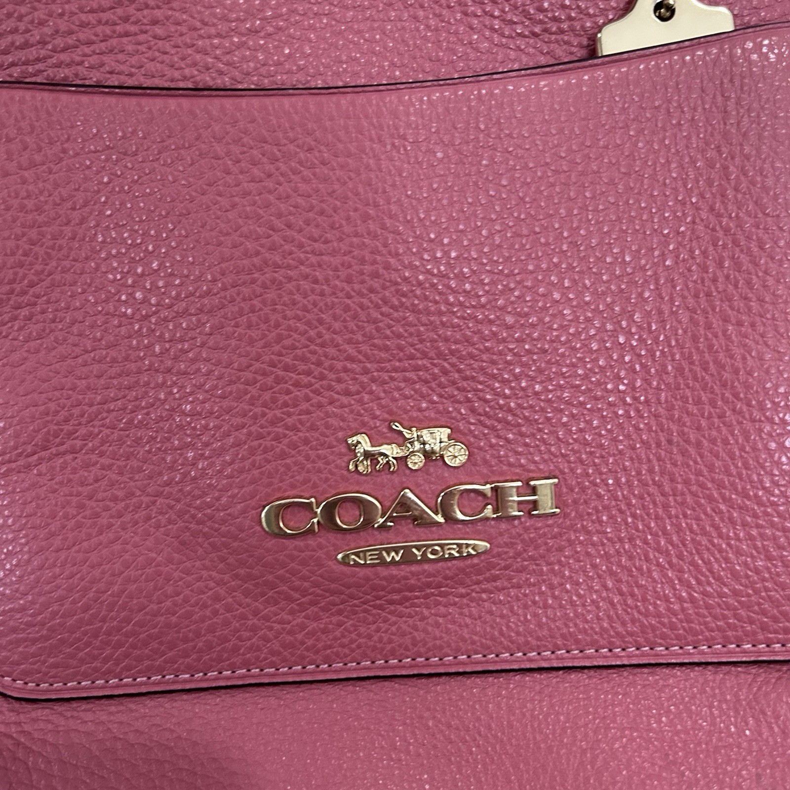 Coach Leather Emma Satchel Pink Handbag Purse Glam Barbie Luxury Purse