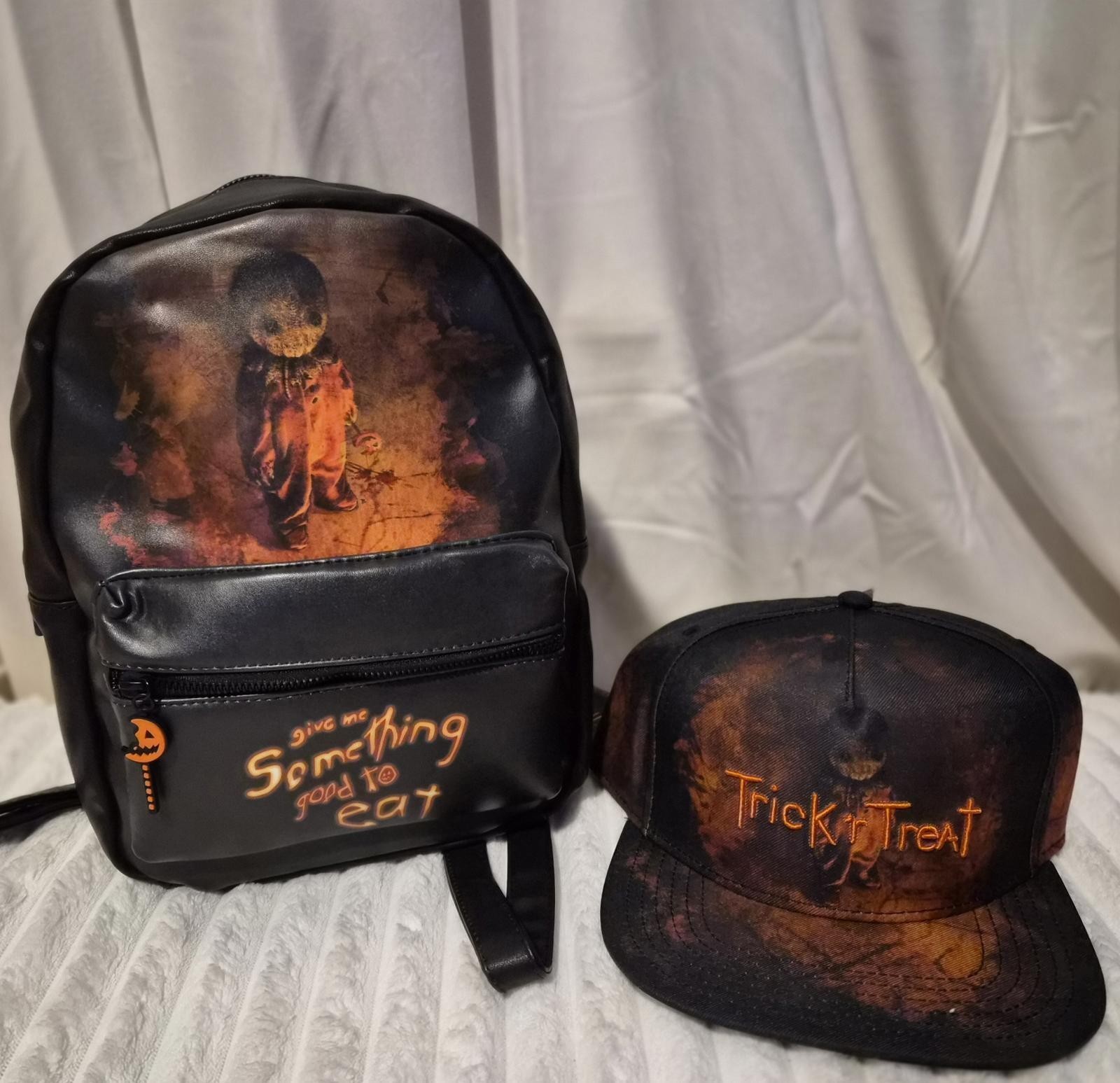 Trick ‘r Treat Themed Backpack and Snapback Hat Set