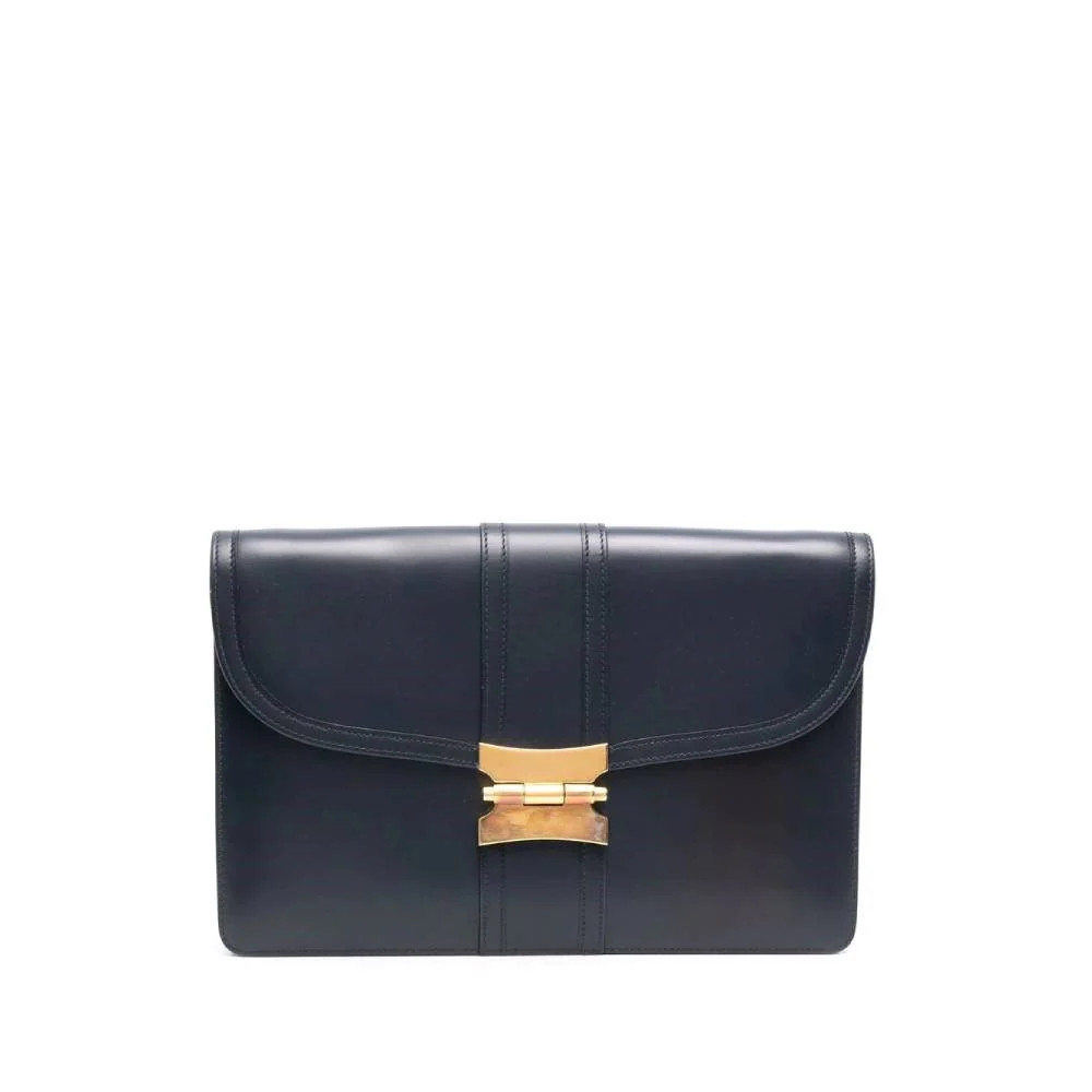Hermes Women’s Vintage 70s Leather Handbag Col. Blue A7215