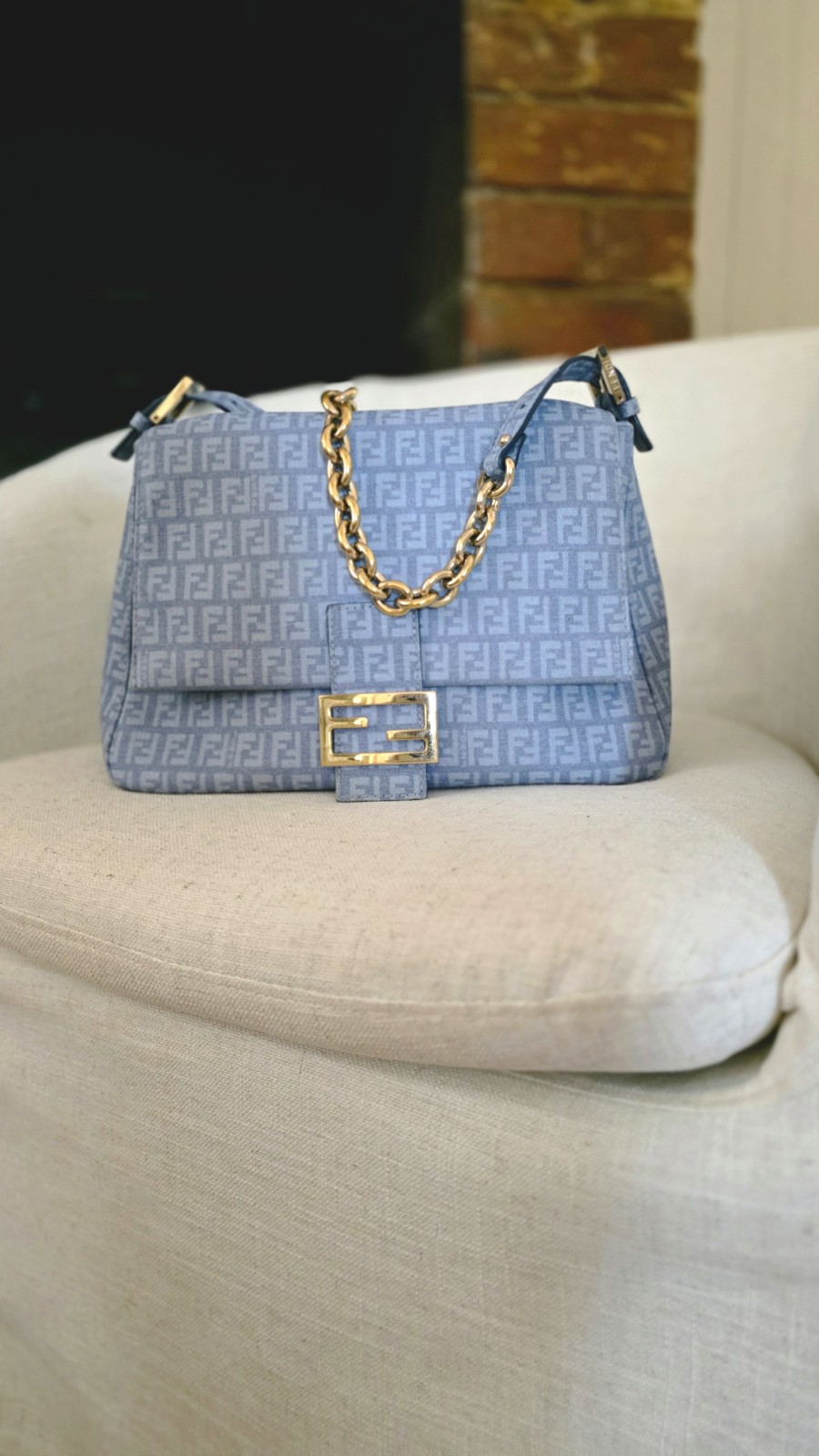 Fendi Blue Mamma Baguette