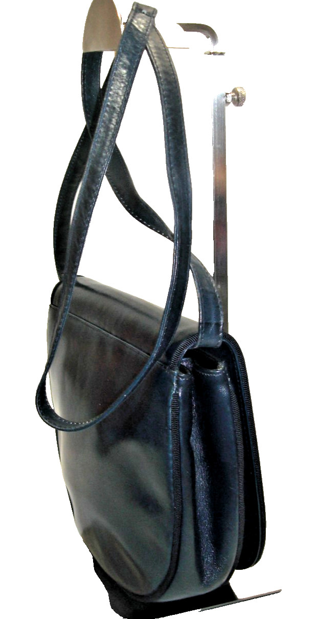 Salvatore Ferragamo Lovely Vera Bow Teal Blue Silky Leather Shoulder Bag EUC!