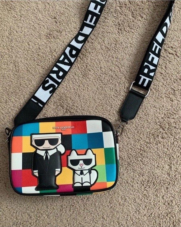 Karl Lagerfeld Maybelle Multicolor Checkered Satchel Crossbody bag