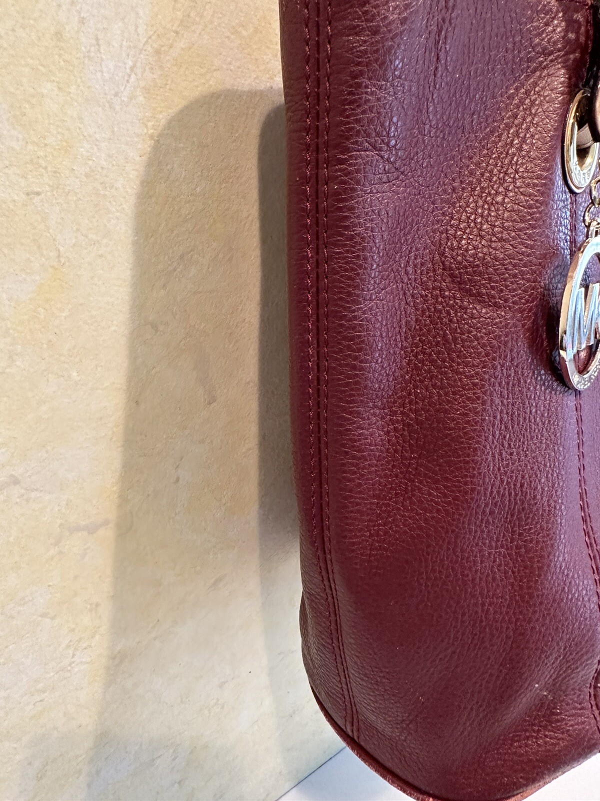 Michael Kors Burgundy Leather Handbag /Shoulder Purse