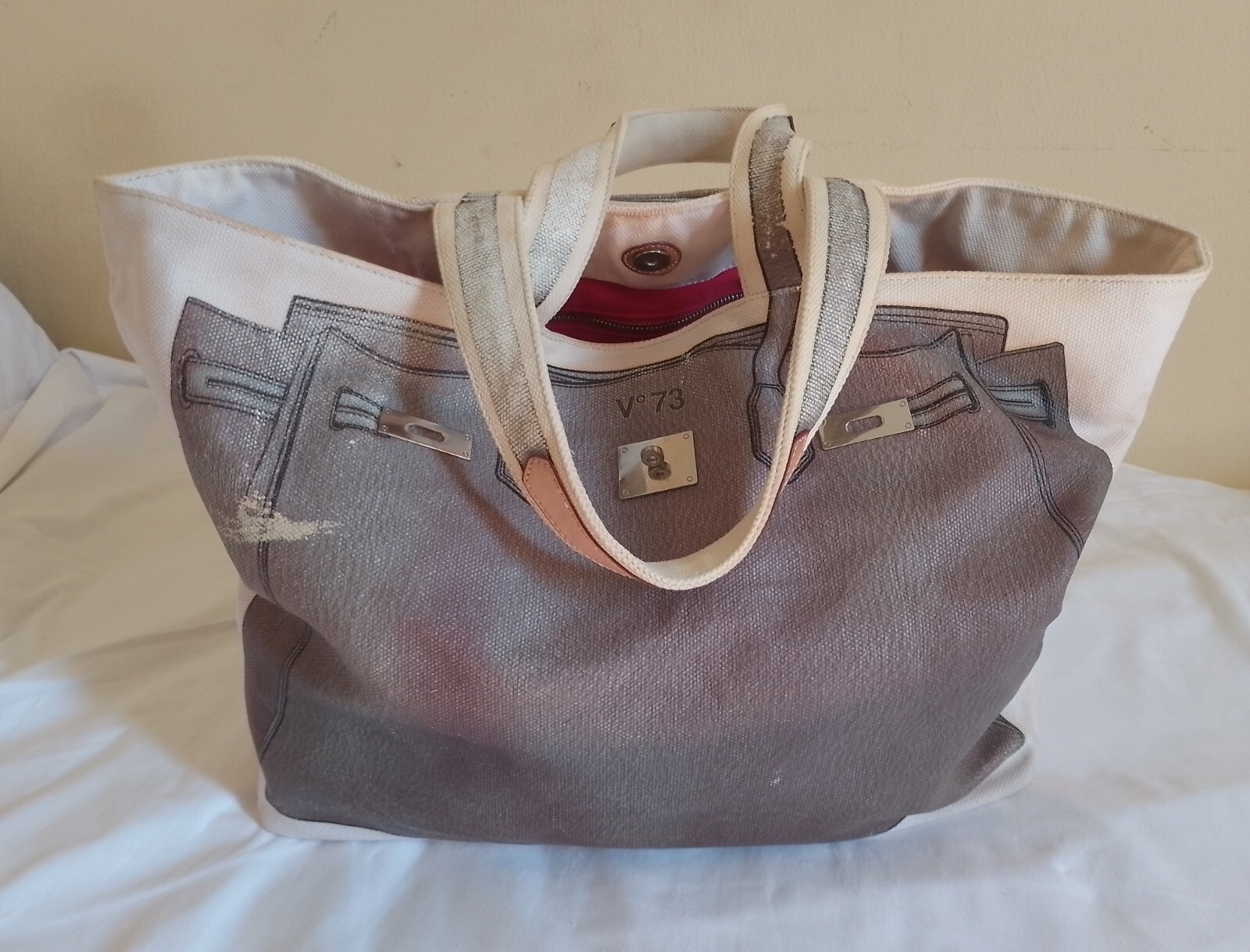 Tote bag V°73 with canvas print