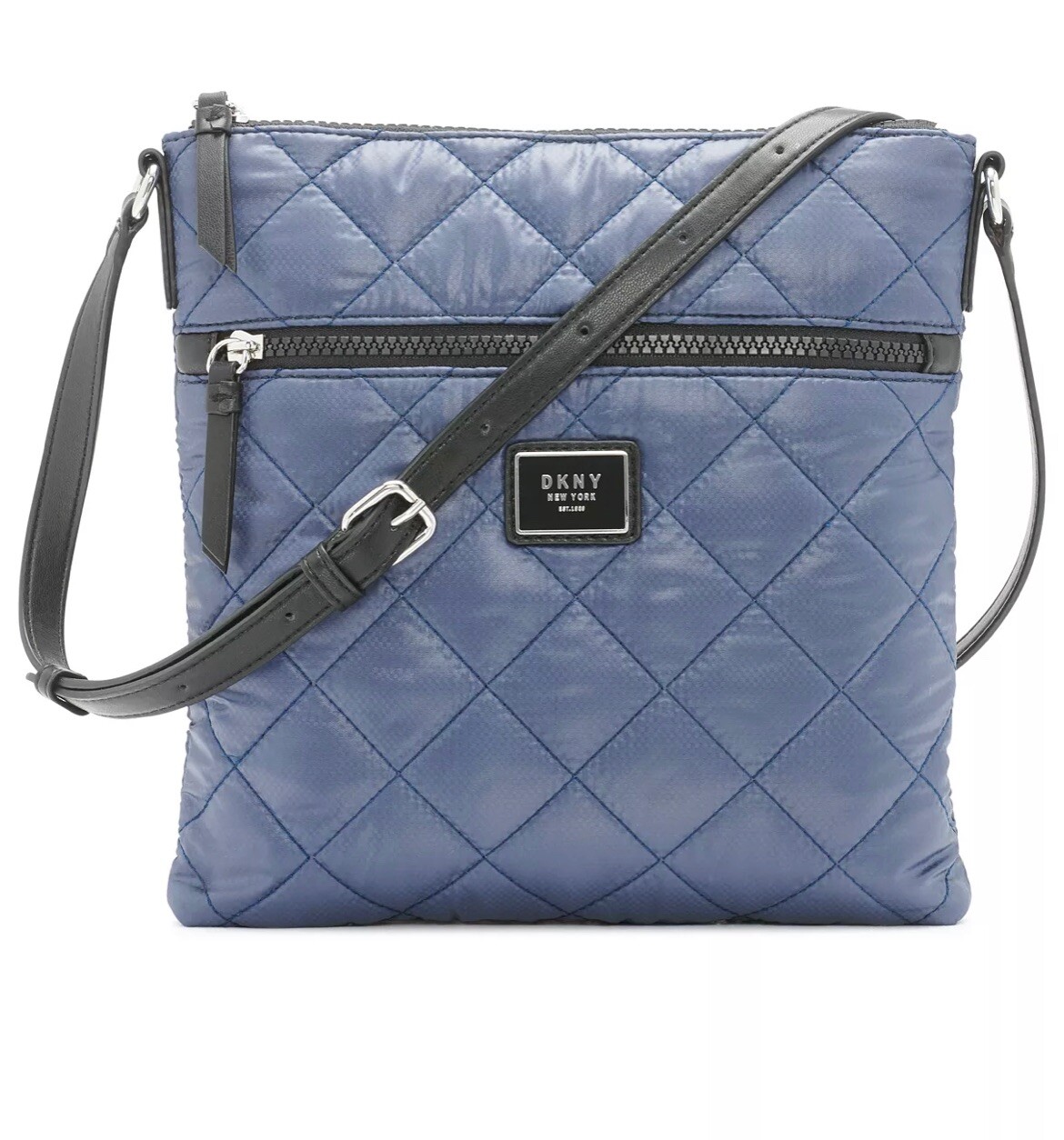 Dkny Maya Quilted Nylon Large Crossbody Blue