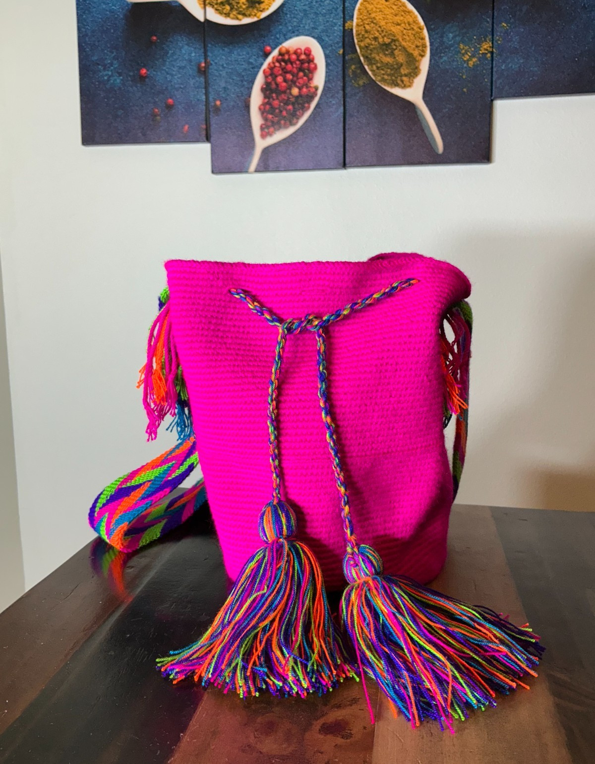Wayuu Mochila Bag Bohemian Ethnic Handmade Colombian Woven Crossbody Purse