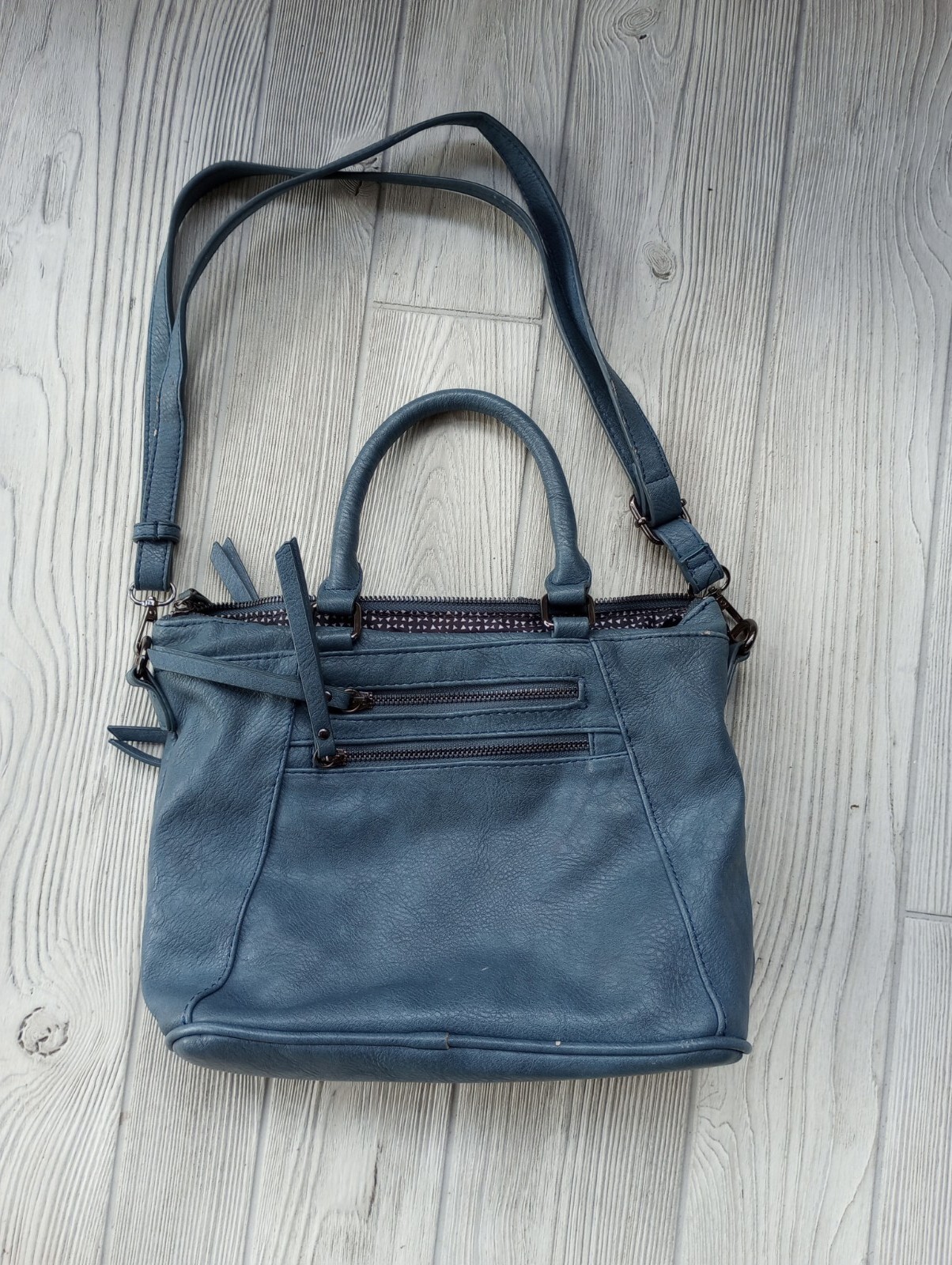 Madison West Teal Faux Leather Shoulder Bag Handbag Adjustable strap