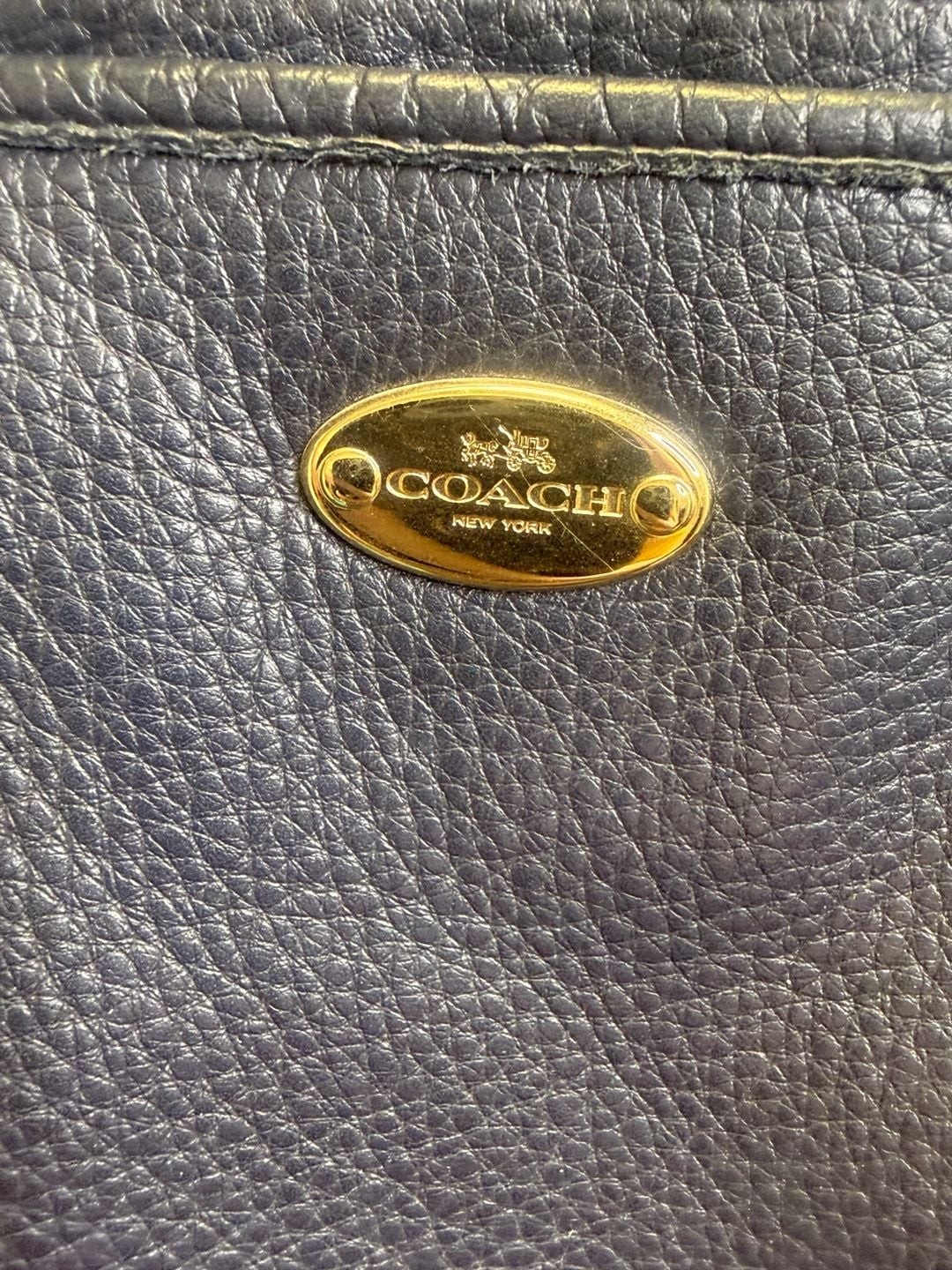 Coach F35185 Morgan Satchel/Shoulder Bag in Midnight Pebbled Leather