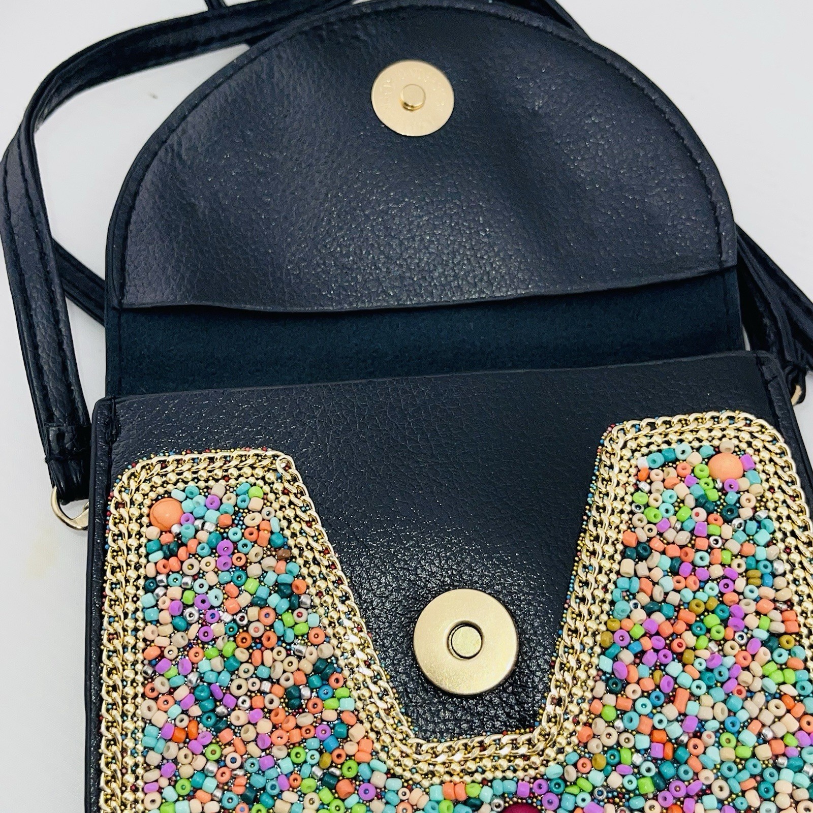 Coco + Carmen Women’s Beaded Dragonfly Pockets Flap Crossbody Bag Purse Floral