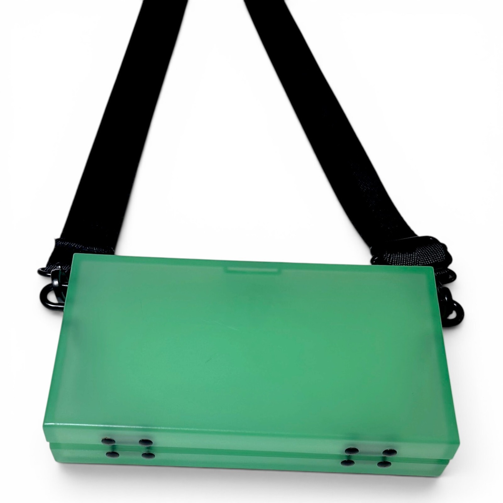 Zara Green Acrylic Rigid Crossbody Box Bag Matte Translucent Purse