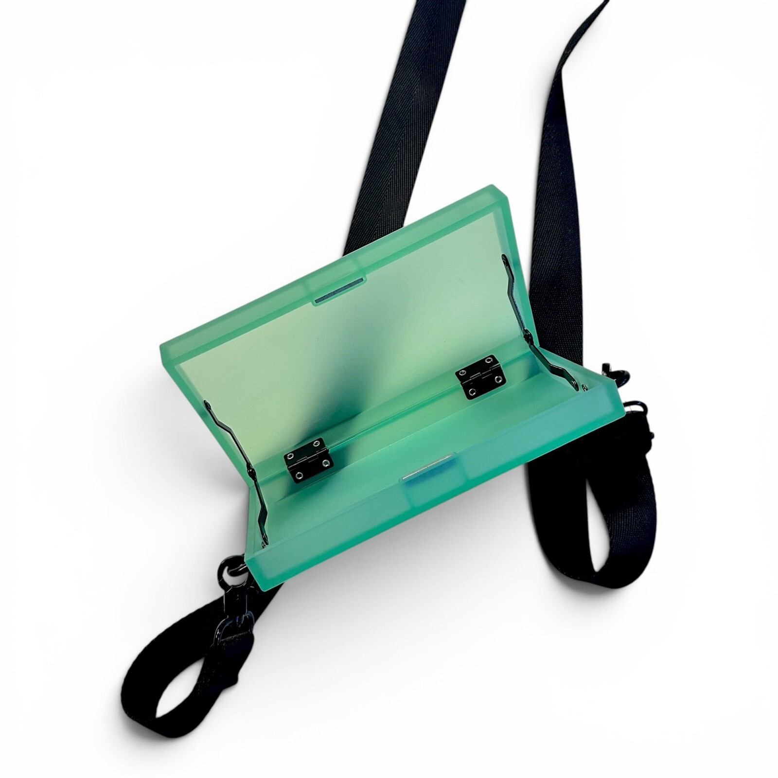 Zara Green Acrylic Rigid Crossbody Box Bag Matte Translucent Purse