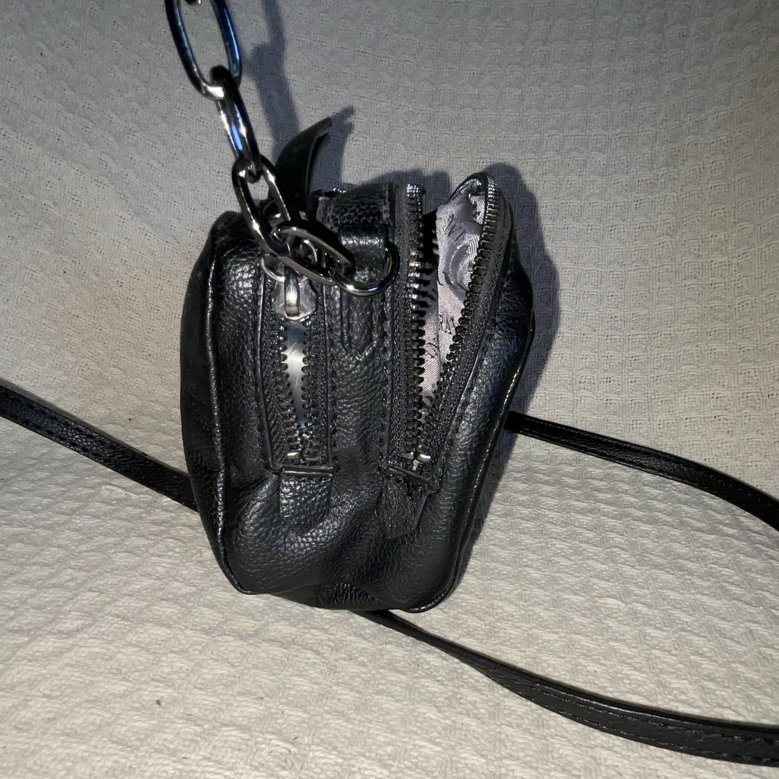 Simply Vera Vera Wang Black Studded Crossbody Zip Top Detachable Strap Pockets