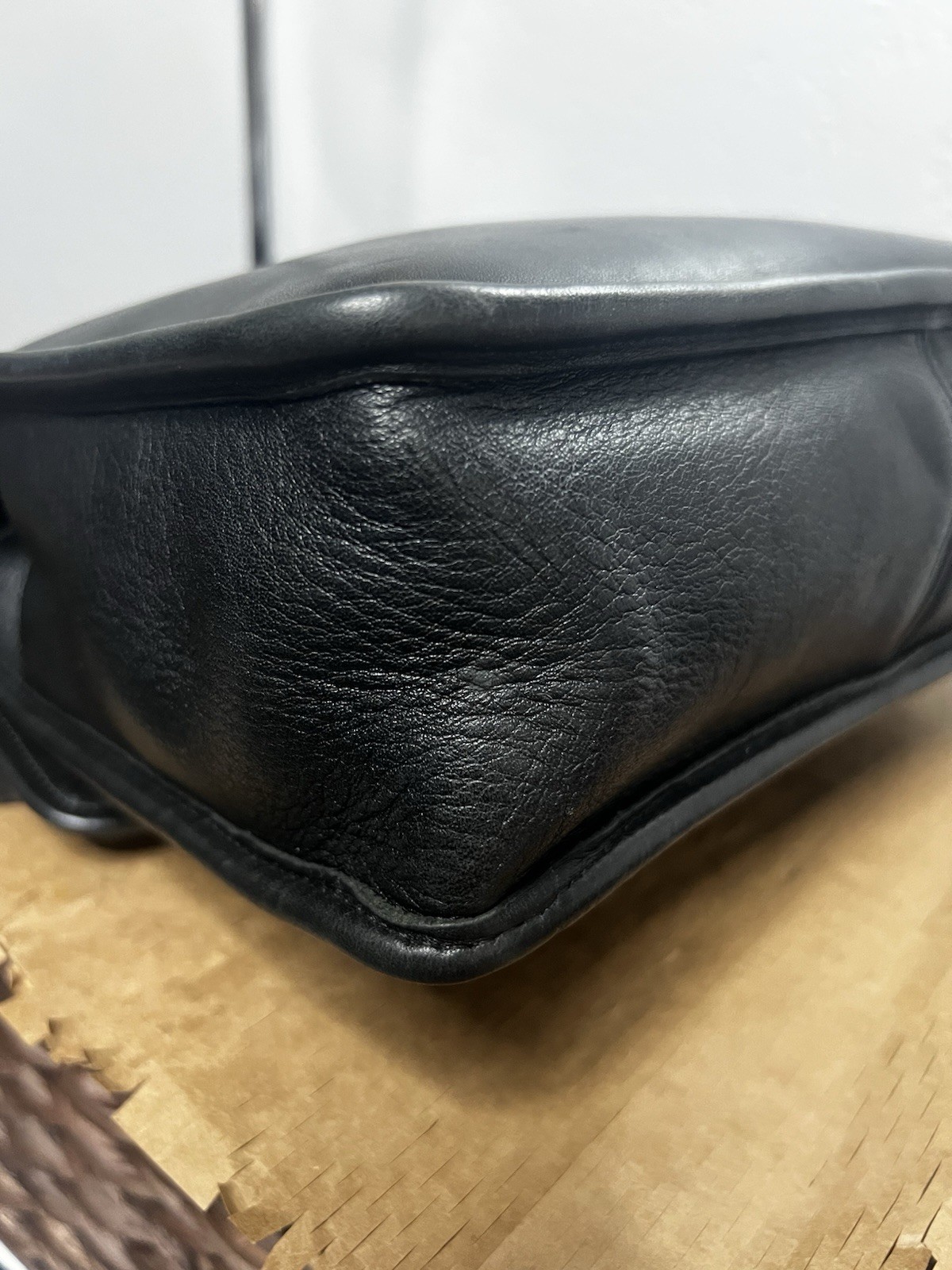 Coach Willis Black Leather Crossbody Satchel Bag Purse Vintage 9927