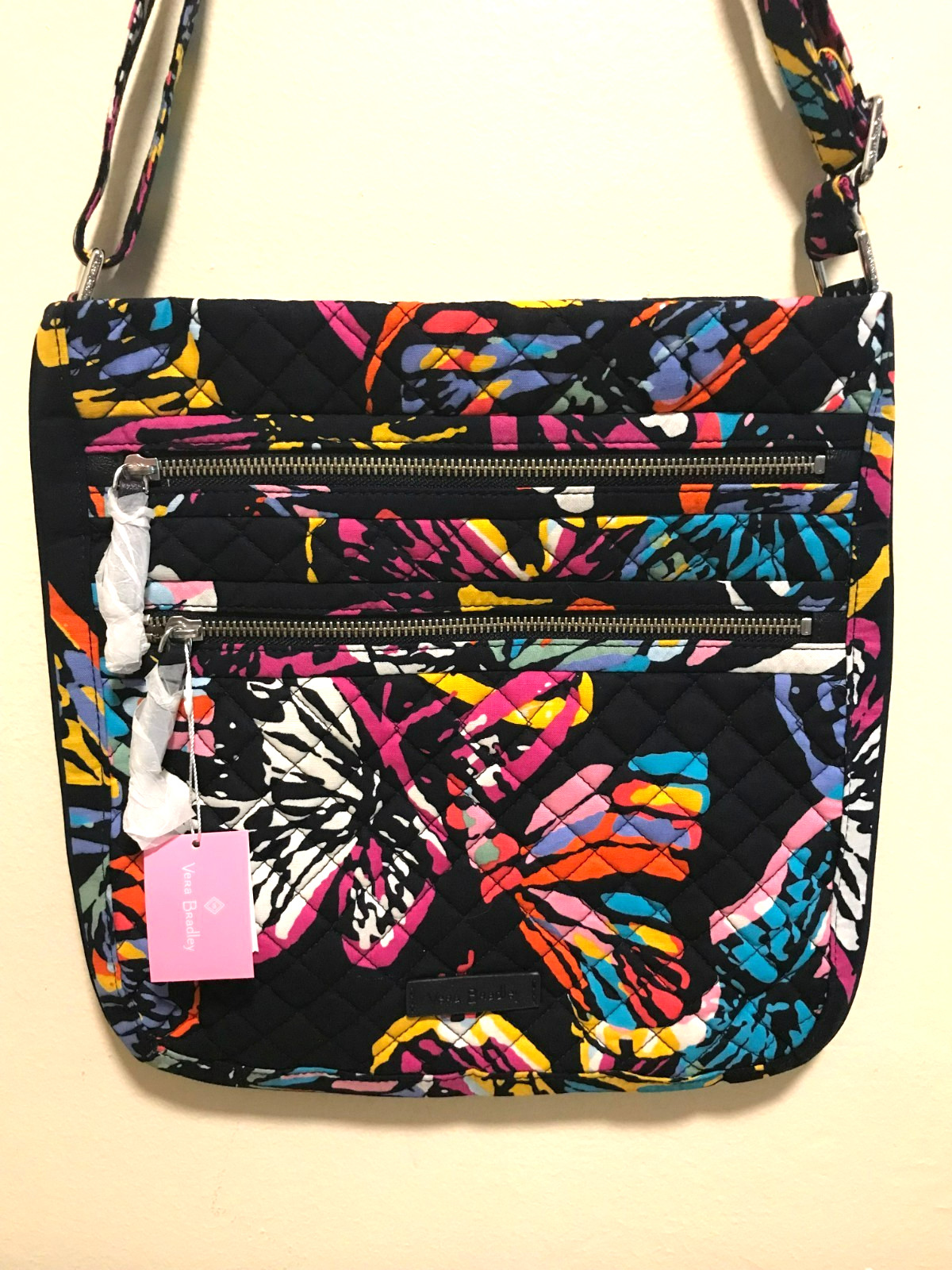 Vera Bradley Colourful Black Butterfly Crossbody Bag