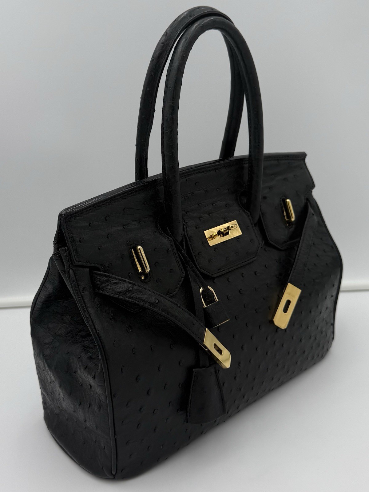 🇮🇹JARDIN DES SACS • Borsa con Tracolla Alta 32 Bag in OSTRICH • Made in ITALY