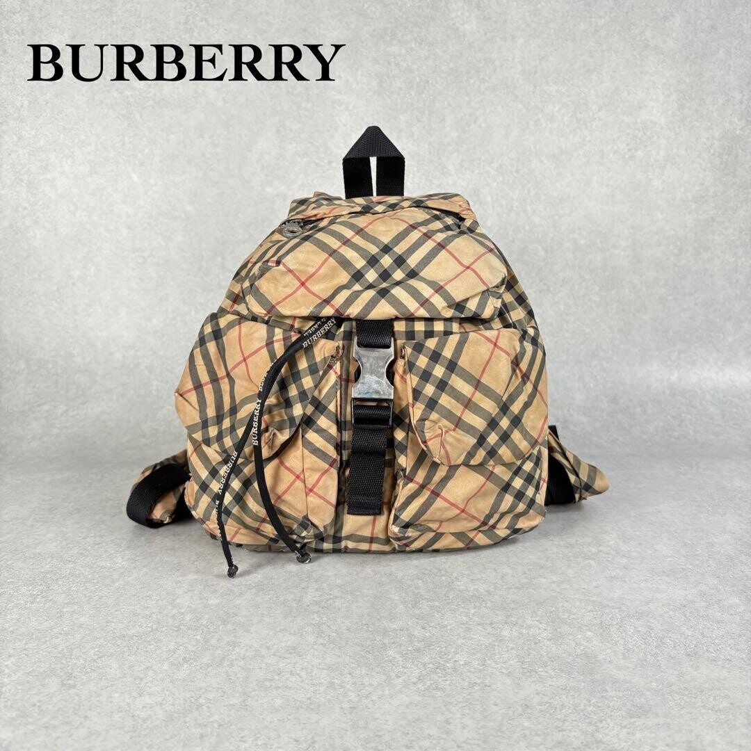 BURBERRY Blue Label Nova Check Beige Mini Backpack Bag Authentic