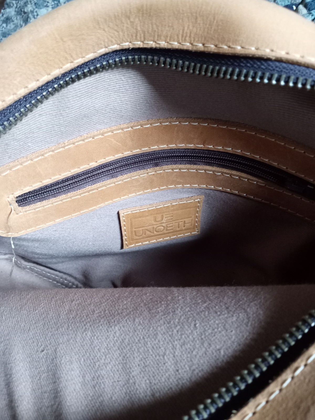 Unoeth Tan Leather Circle Crossbody Bag 10″ Zuri Handmade in Ethiopia