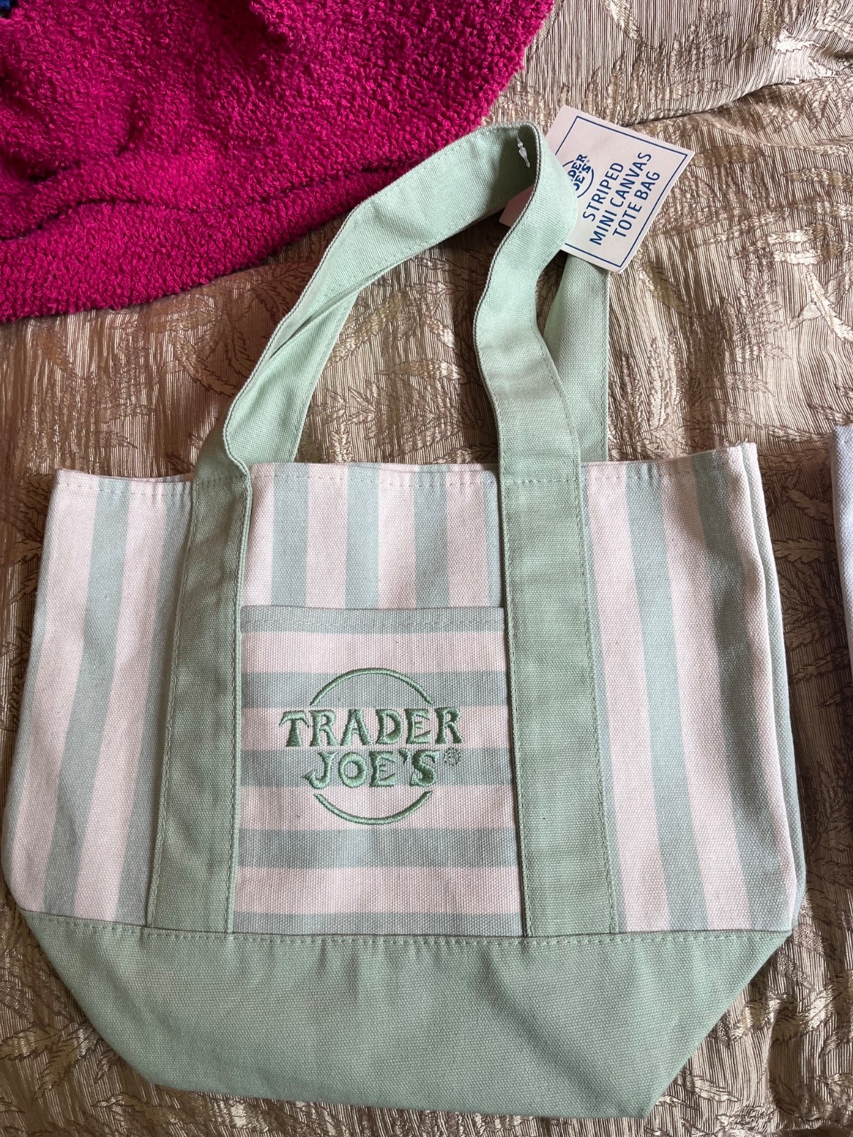 Trader Joes Mini Canvas Tote Bags Striped Summer 2026 Limited Edition bundle