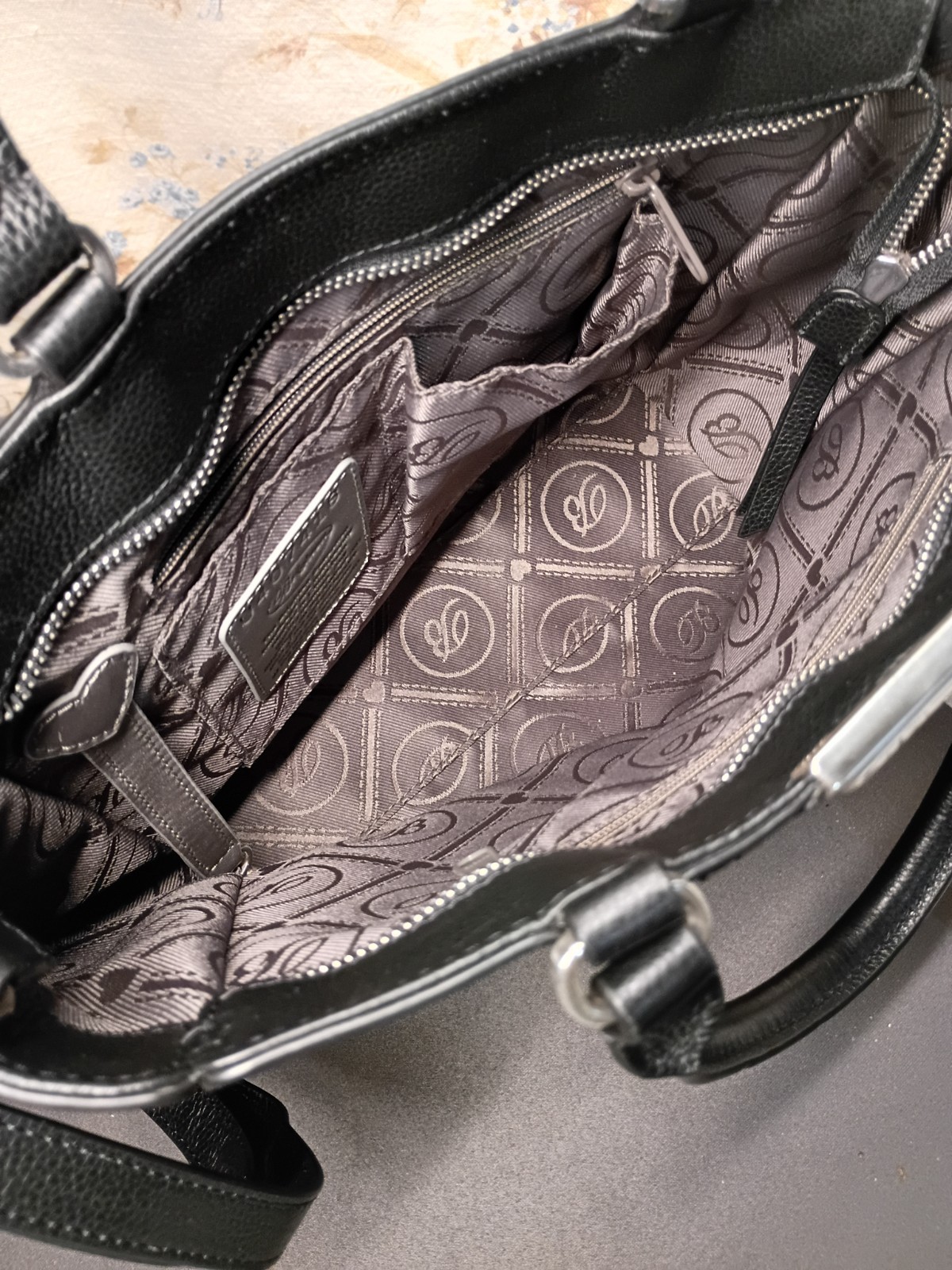 BRIGHTON Daniela Andalusia Collection Black Tote Bag removable strap